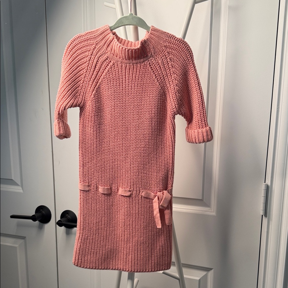 Cozy Pink Knit Kids Dress Size 3